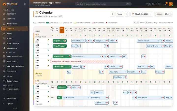 The same calendar showing thirty days at a time