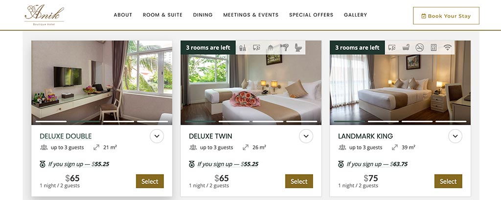 Anik Hotels Group - Group Hotel Website Design made simple with the Booking Engine.
