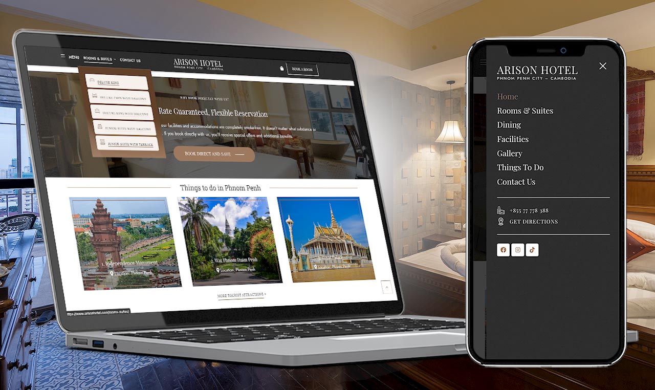 The Arison Hotel - Hotel Website Design and Development with Mobile Responsiveness.